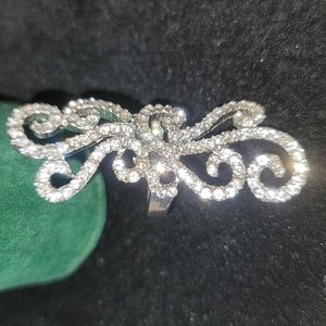 NWOT Silver and Rhinestone Ring
